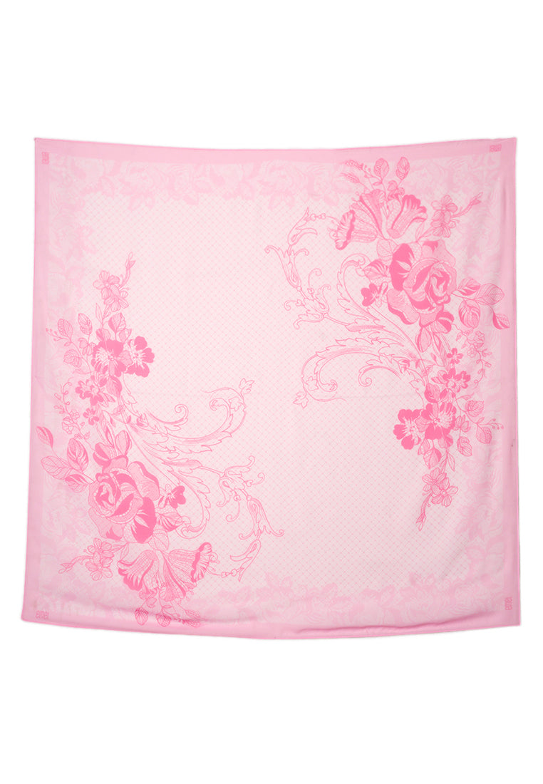 THE LACE FLORAL SCARF - PINK
