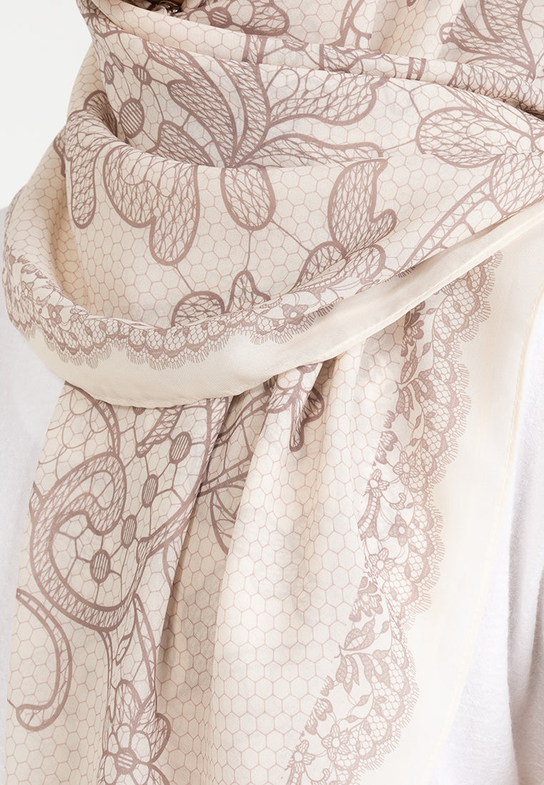 THE LACE ILLUSION SCARF - BROWN