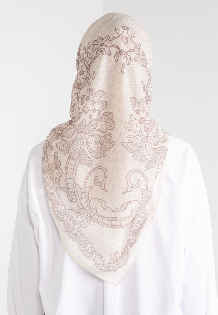 THE LACE ILLUSION SCARF - BROWN