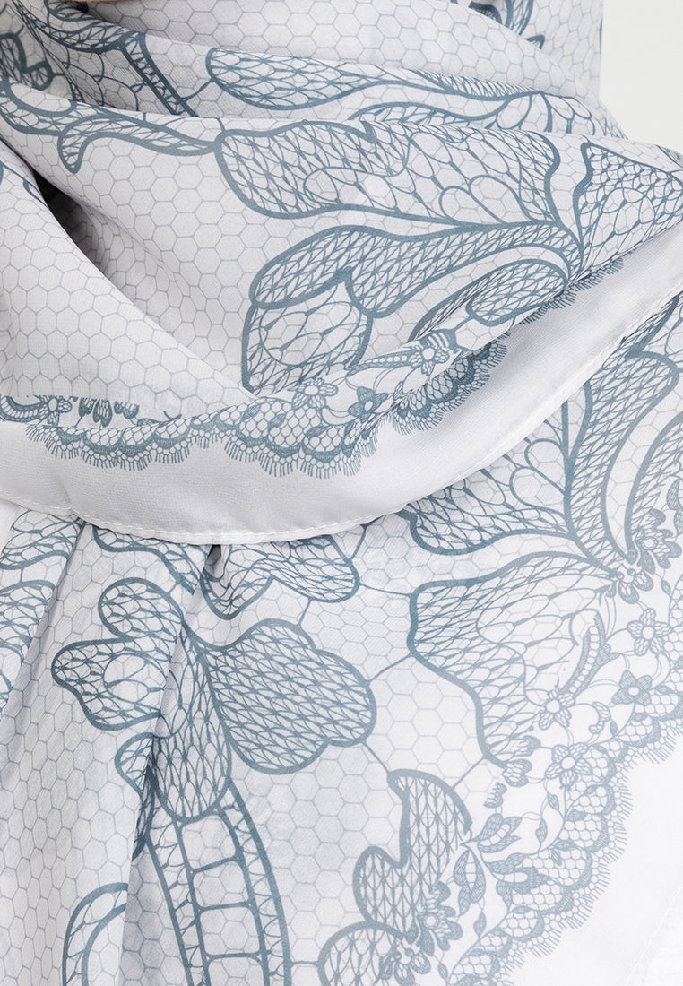 THE LACE ILLUSION SCARF - GREY