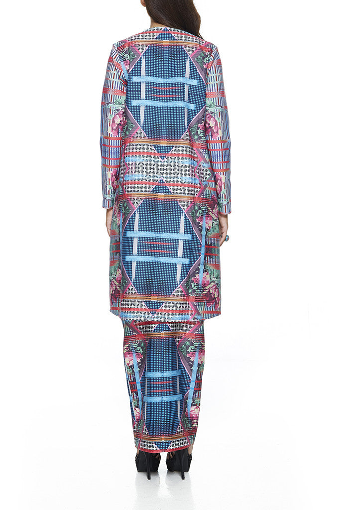 THYME - JACQUARD A-LINE BAJU KURUNG JOHOR WITH INTRICATE BEADINGS AND FRONT PANEL WITH POCKETS (PRINT)