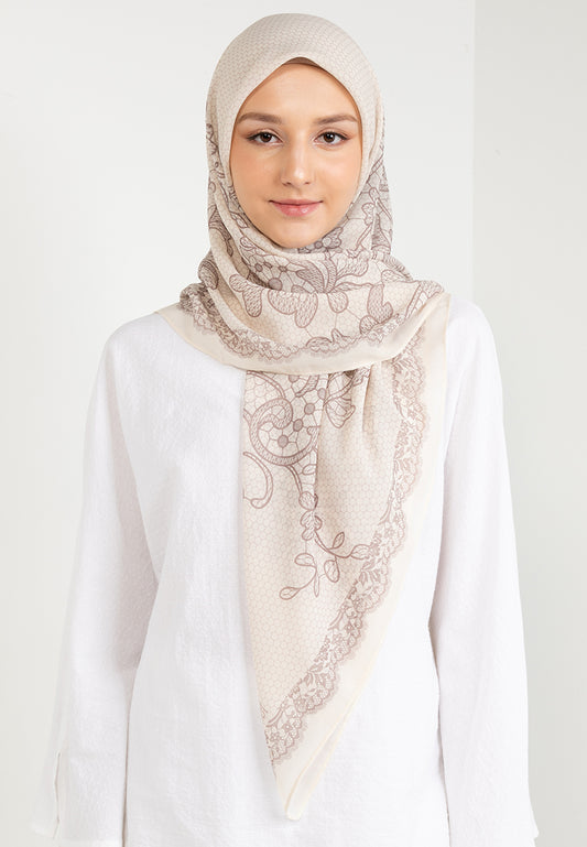 THE LACE ILLUSION SCARF - BROWN
