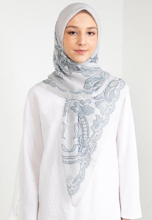 THE LACE ILLUSION SCARF - GREY