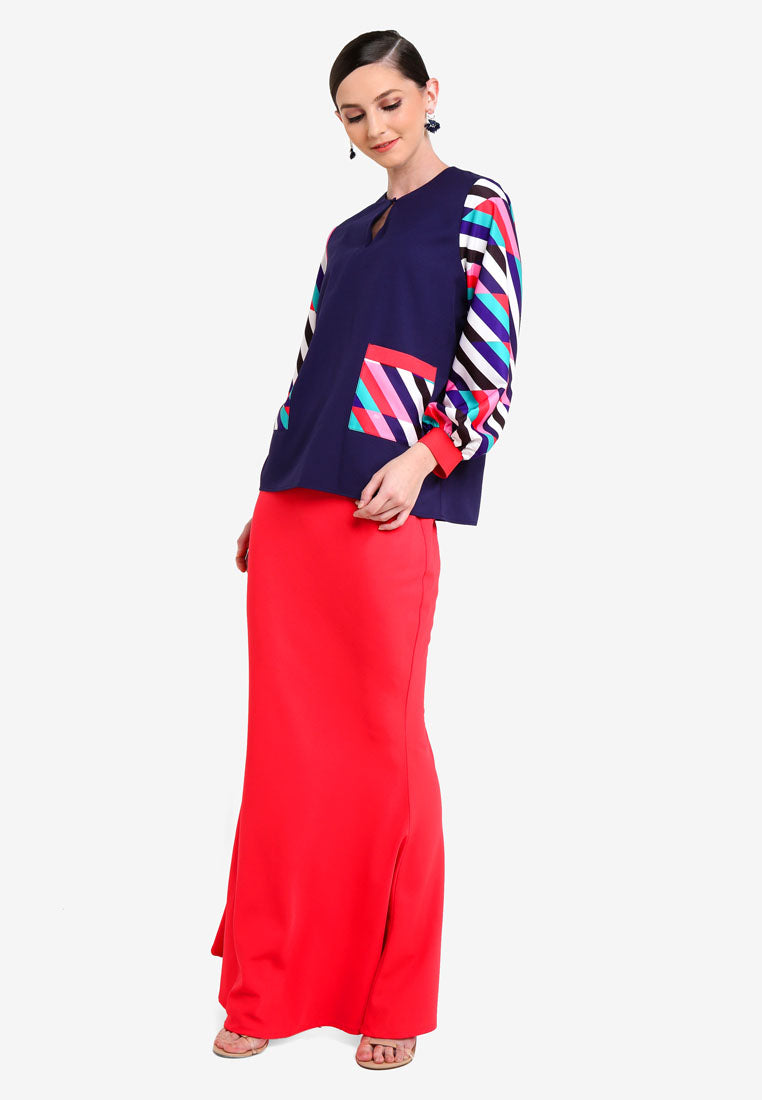 LA BOCA - MODERN KURUNG KEDAH W/ POCKETS AND CUFFS - RED