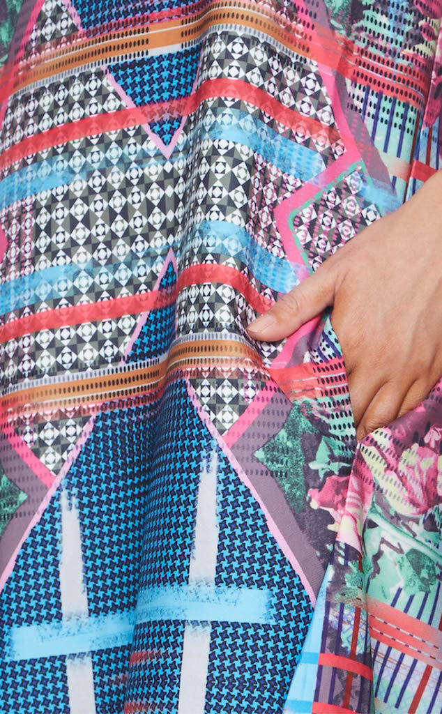 THYME - JACQUARD A-LINE BAJU KURUNG JOHOR WITH INTRICATE BEADINGS AND FRONT PANEL WITH POCKETS (PRINT)