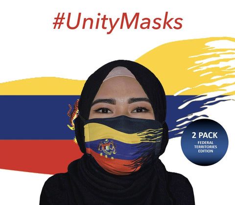 #UnityMasks - Federal Territories Edition Reusable Face Masks (2 Pack: Federal Territories Flag & Malaysian Flag)
