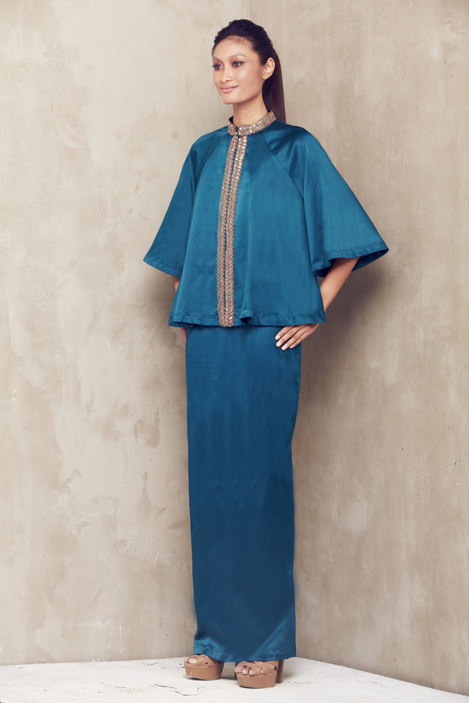 A-line Cape Baju Kurung (Teal)