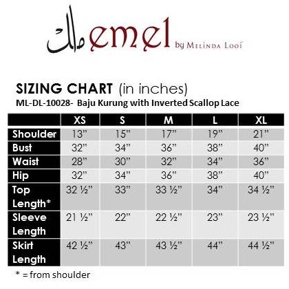 Baju Kurung with Inverted Scallop Lace Hem
