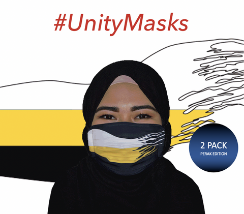 #UnityMasks - Perak Edition Reusable Face Masks (2 Pack: Perak Flag & Malaysian Flag)