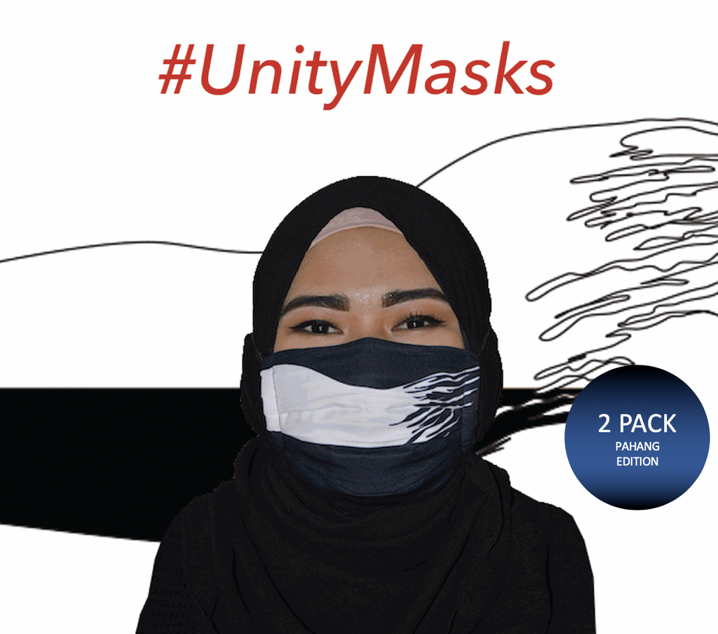 #UnityMasks - Pahang Edition Reusable Face Masks (2 Pack: Pahang Flag & Malaysian Flag)