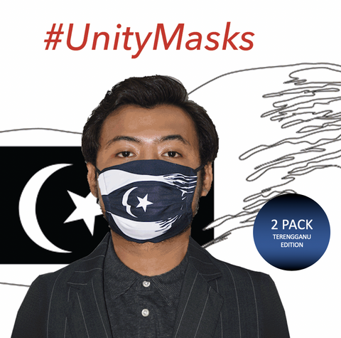 #UnityMasks - Terengganu Edition Reusable Face Masks (2 Pack: Terengganu Flag & Malaysian Flag)