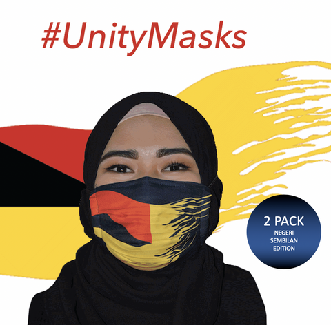 #UnityMasks - Negeri Sembilan Edition Reusable Face Masks (2 Pack: Negeri Sembilan Flag & Malaysian Flag)