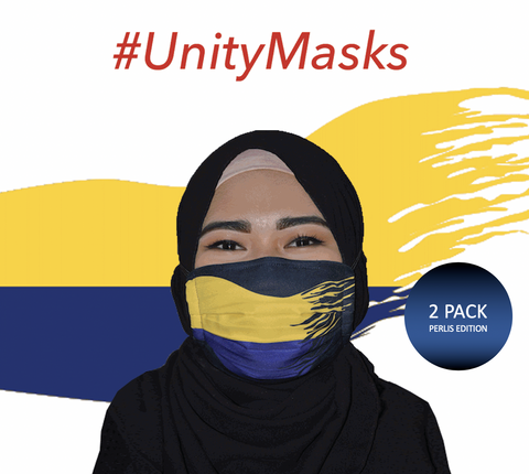 #UnityMasks - Perlis Edition Reusable Face Masks (2 Pack: Perlis Flag & Malaysian Flag)