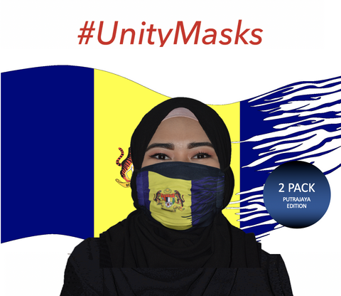 #UnityMasks - Putrajaya Edition Reusable Face Masks (2 Pack: Putrajaya Flag & Malaysian Flag)