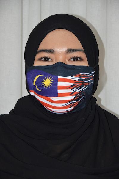 #UnityMasks - Kelantan Edition Reusable Face Masks (4 Pack: Kelantan & Malaysian Flag, Blue & Black Frontliner Flags)