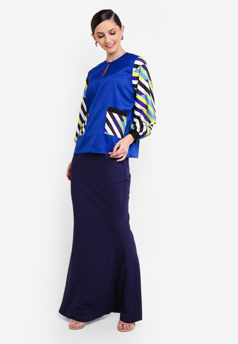 LA BOCA - MODERN KURUNG KEDAH W/ POCKETS AND CUFFS - BLUE